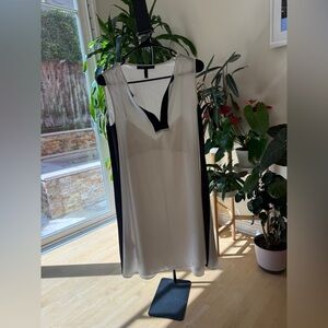 BCBGMaxAzria Black and White Sleeveless Colorblock Dress